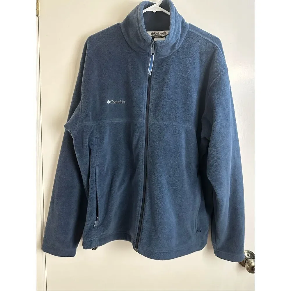 Columbia navy men's full zip fleece jacket L